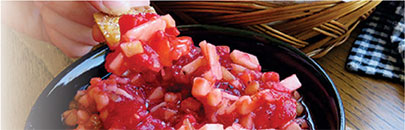 Strawberry Salsa and Cinnamon Crisp